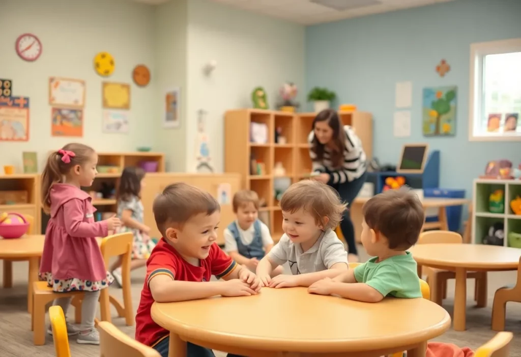 Children engaging in activities at a daycare in Bowling Green