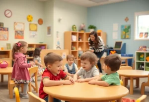 Children engaging in activities at a daycare in Bowling Green