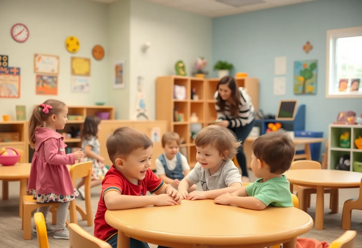 Children engaging in activities at a daycare in Bowling Green
