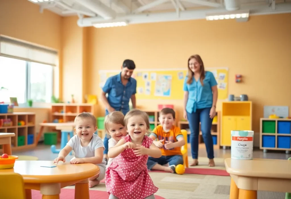 Children engaged in learning activities at the Early Education Enrichment Academy