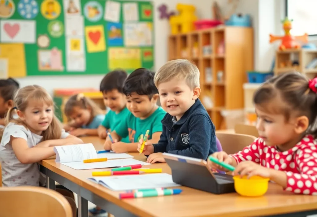 Children involved in classroom activities at Ivy Prep Early Learning Academy