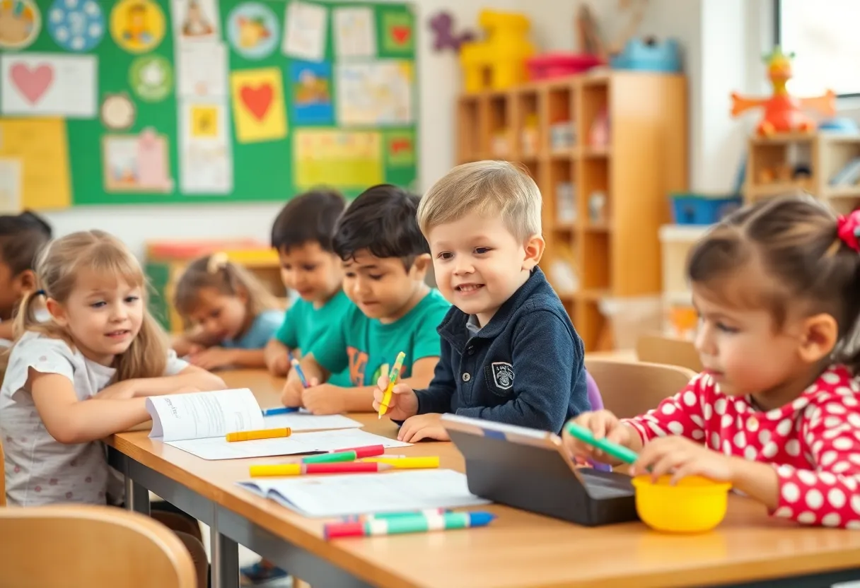 Children involved in classroom activities at Ivy Prep Early Learning Academy