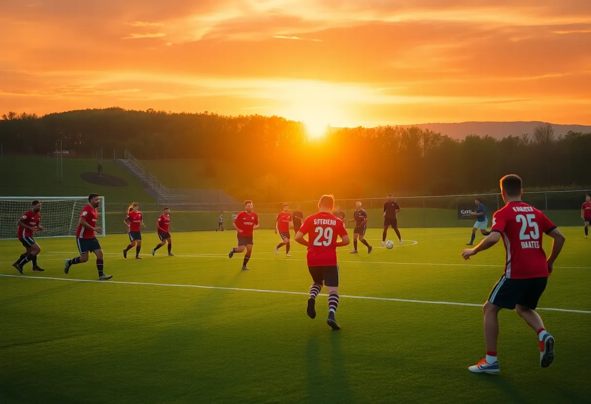 Austin Peay women's soccer team playing against Western Kentucky