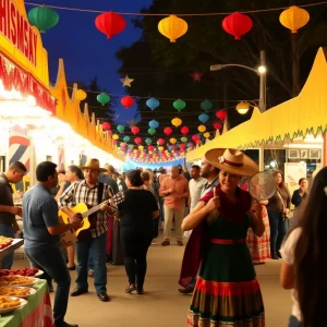 Festival scene at BG Fiestaval highlighting Hispanic culture.