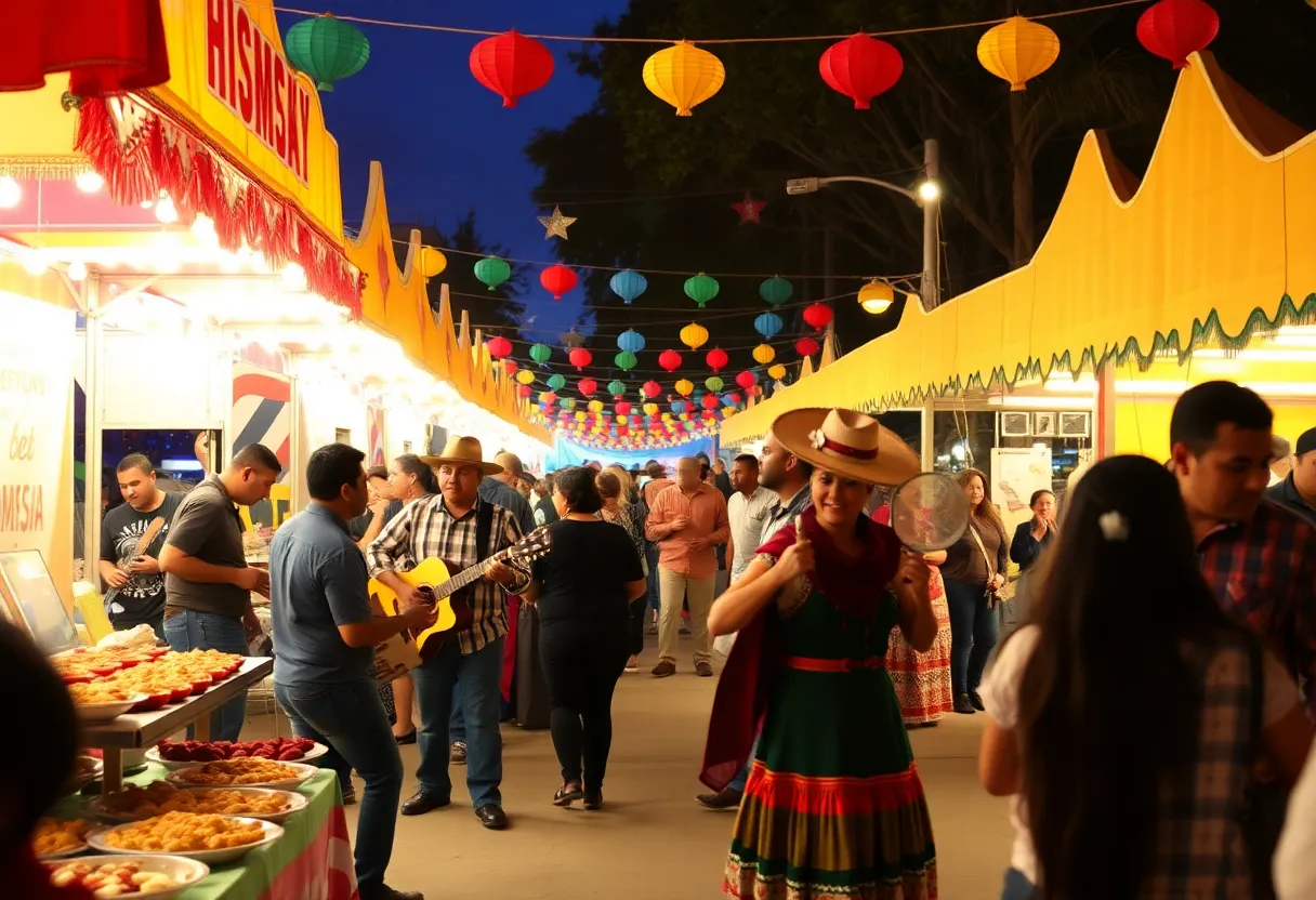 Festival scene at BG Fiestaval highlighting Hispanic culture.