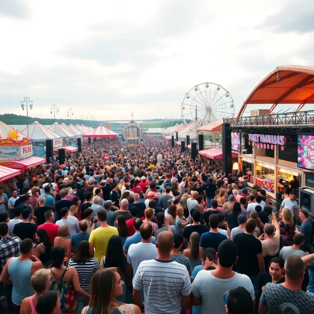 Crowd enjoying the Bourbon & Beyond Festival in Louisville, KY