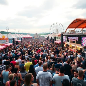 Crowd enjoying the Bourbon & Beyond Festival in Louisville, KY