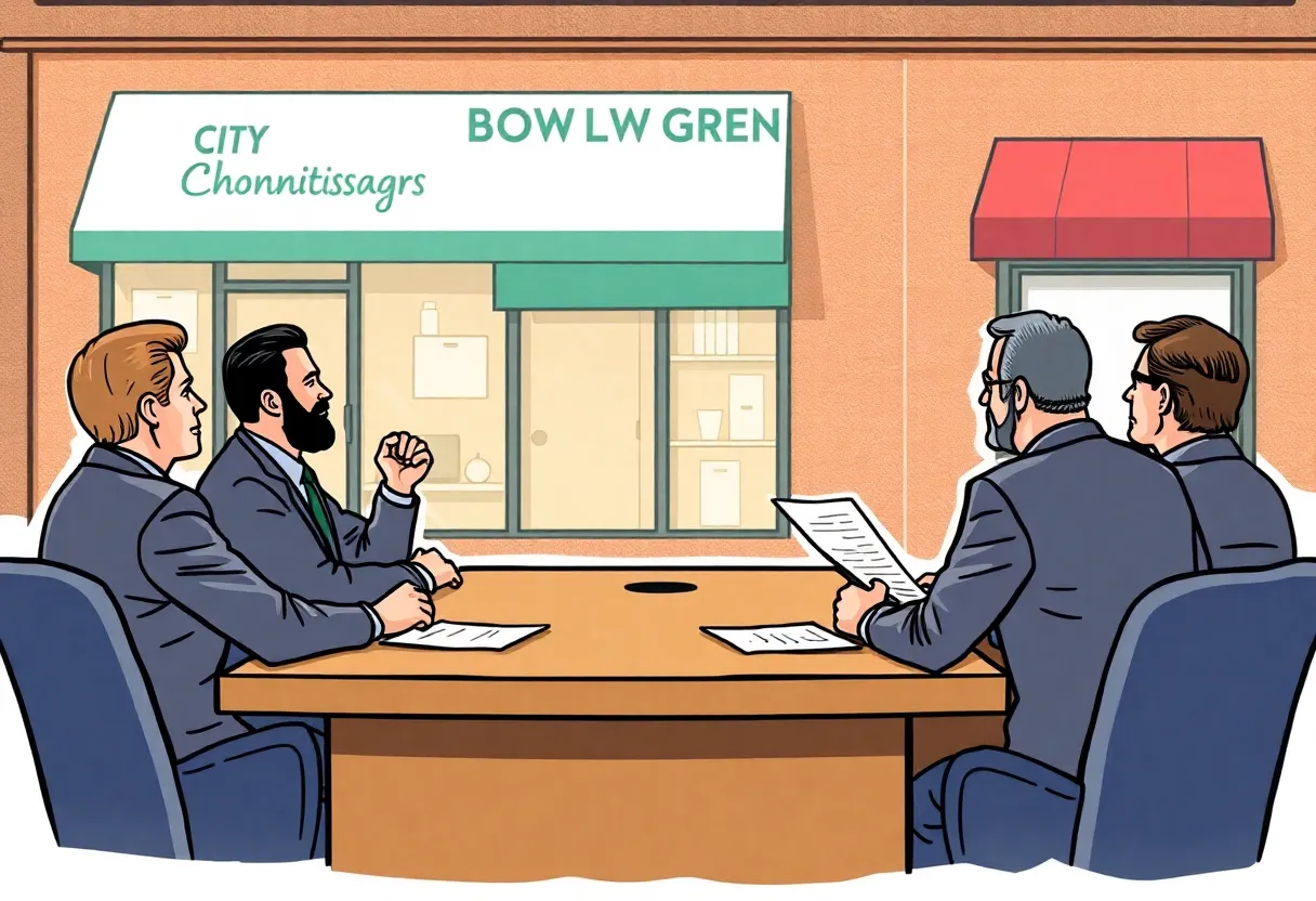 A city commission meeting about massage regulations in Bowling Green