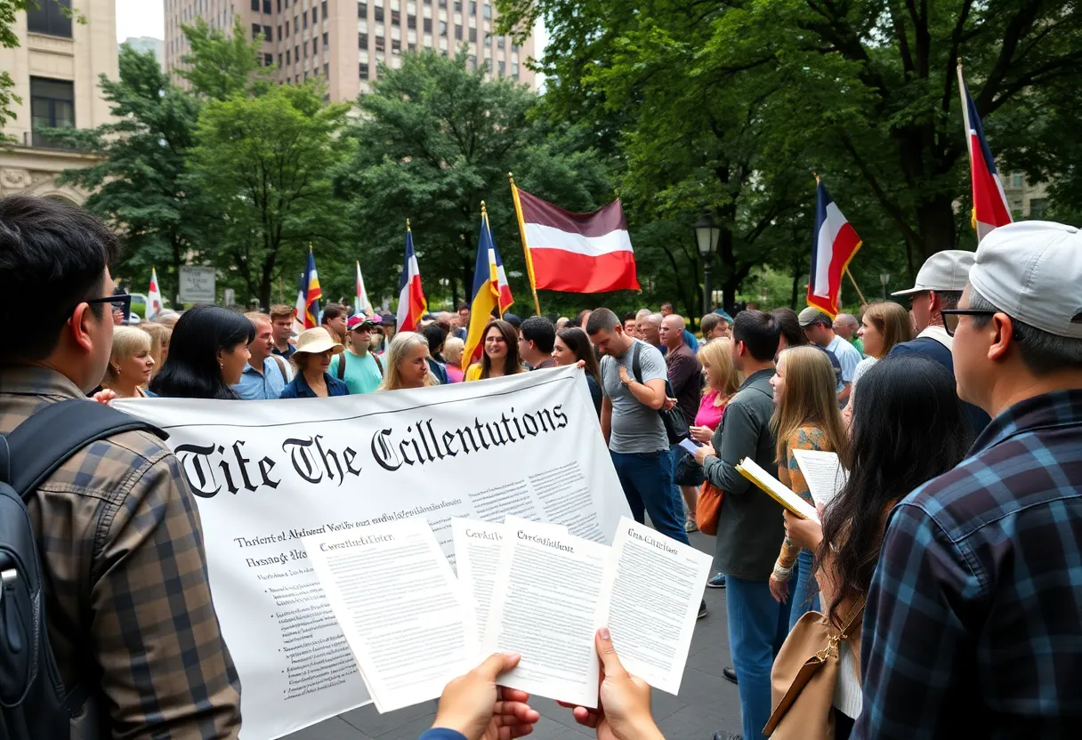 Community members celebrating Constitution Day in Bowling Green.