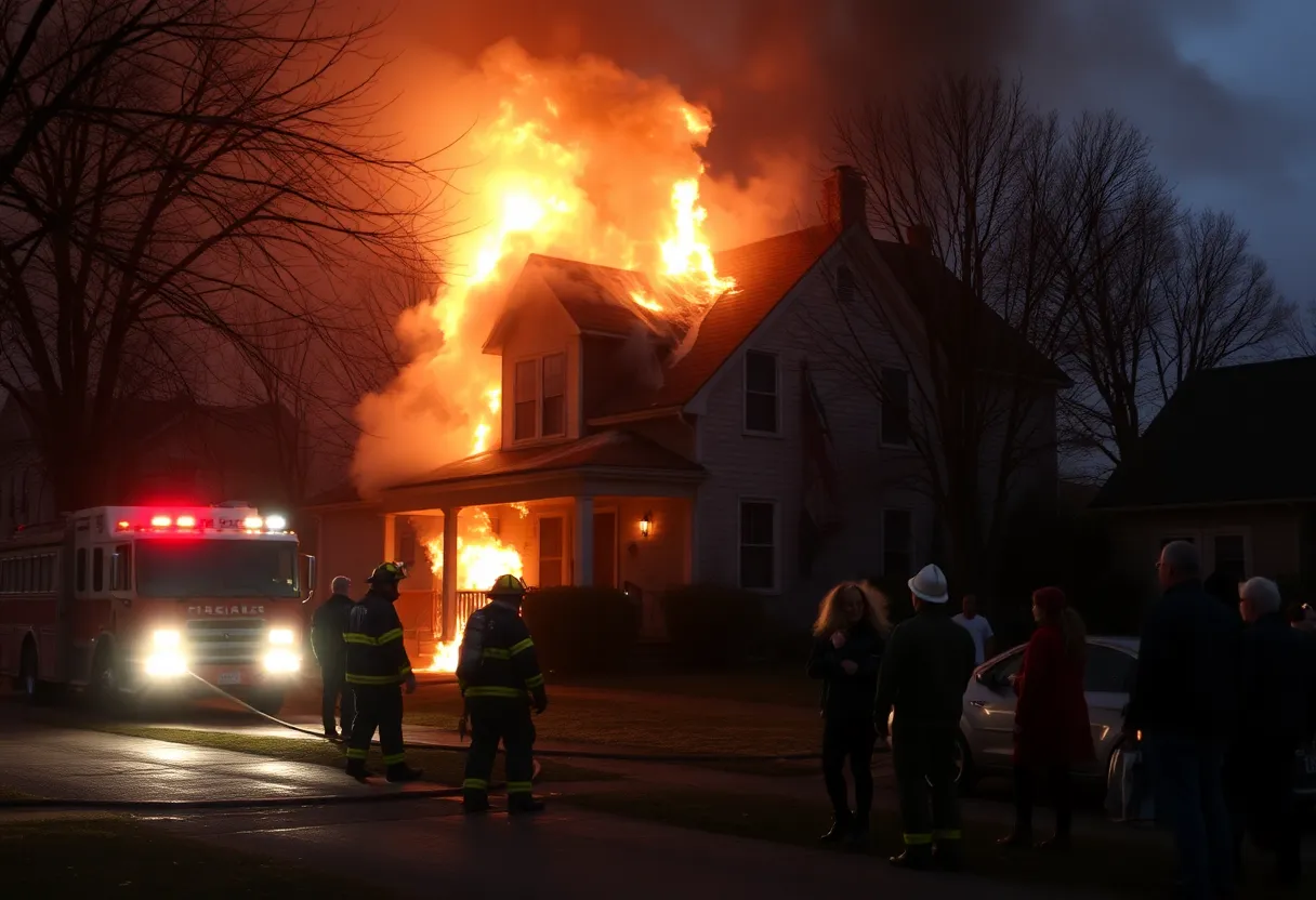 Firefighters responding to a structure fire in Bowling Green, Kentucky