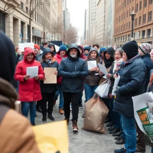 Volunteers assisting the homeless in Bowling Green