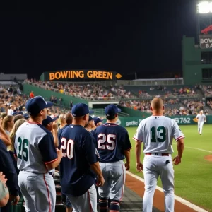 Minor league baseball game action at Bowling Green Ballpark