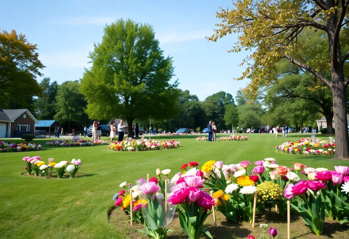 Community gathering in Bowling Green park for remembrance