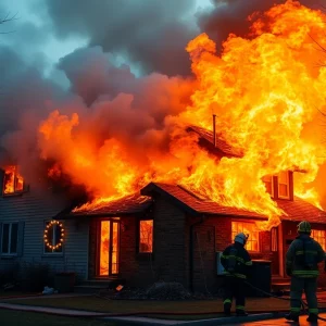 Firefighters responding to a structure fire in Bowling Green