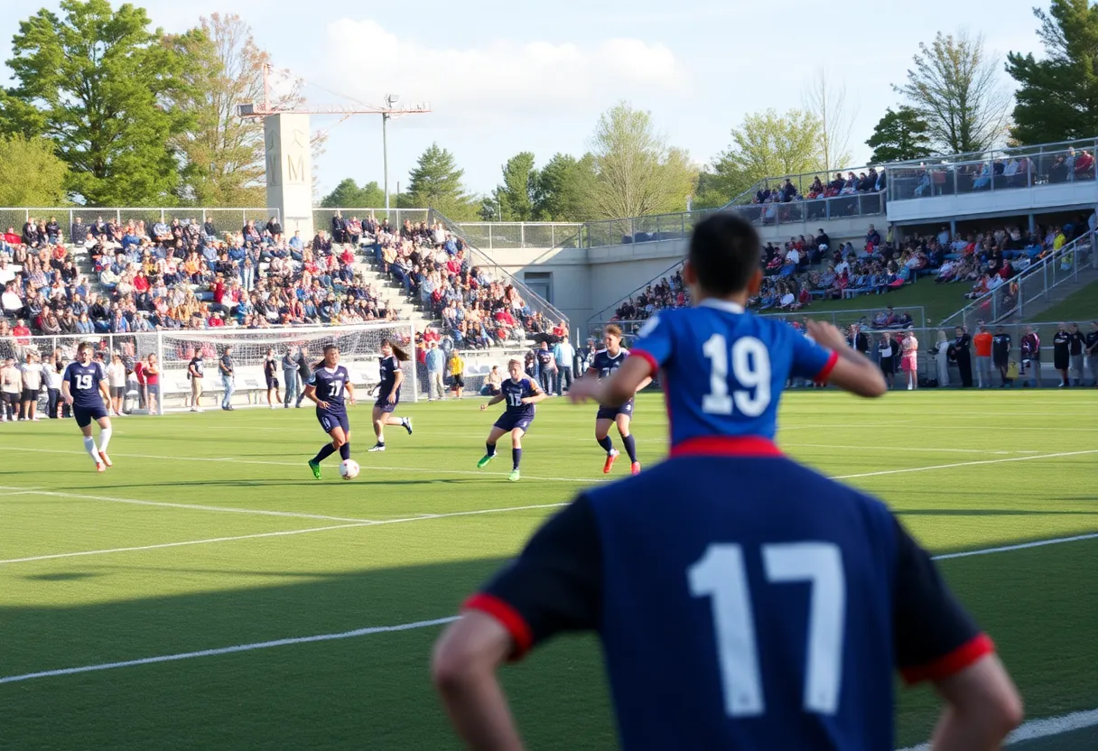 Bowling Green players in a soccer match against Greenwood