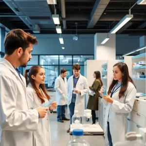 Students engaged in biotechnology research at WKU
