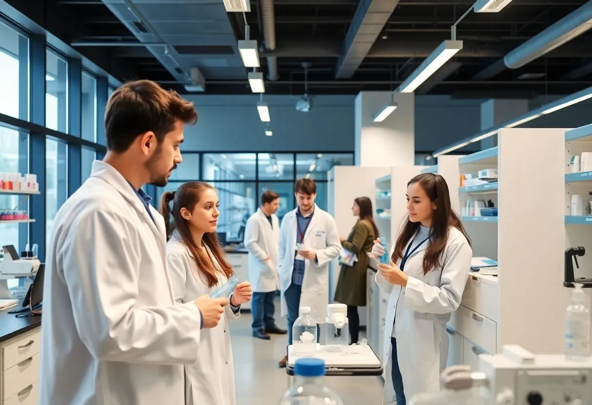 Students engaged in biotechnology research at WKU