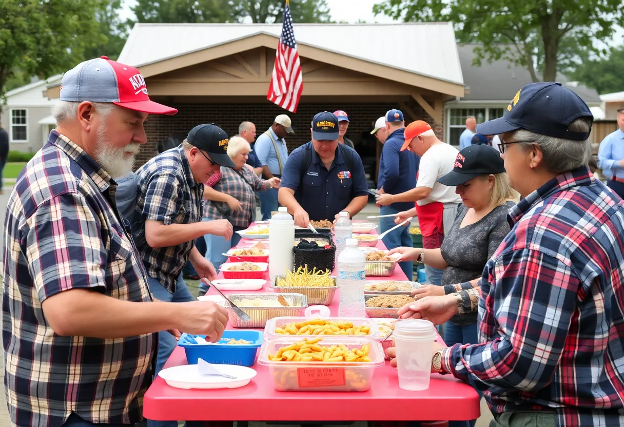 Veterans enjoying a community cookout with food and support at Veterans Alliance Center.