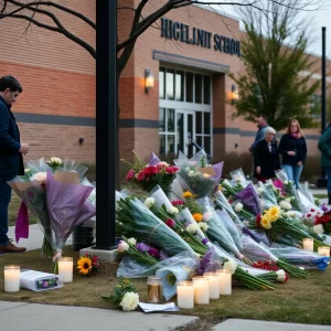 Community memorial at Evergreen High School for shooting victims