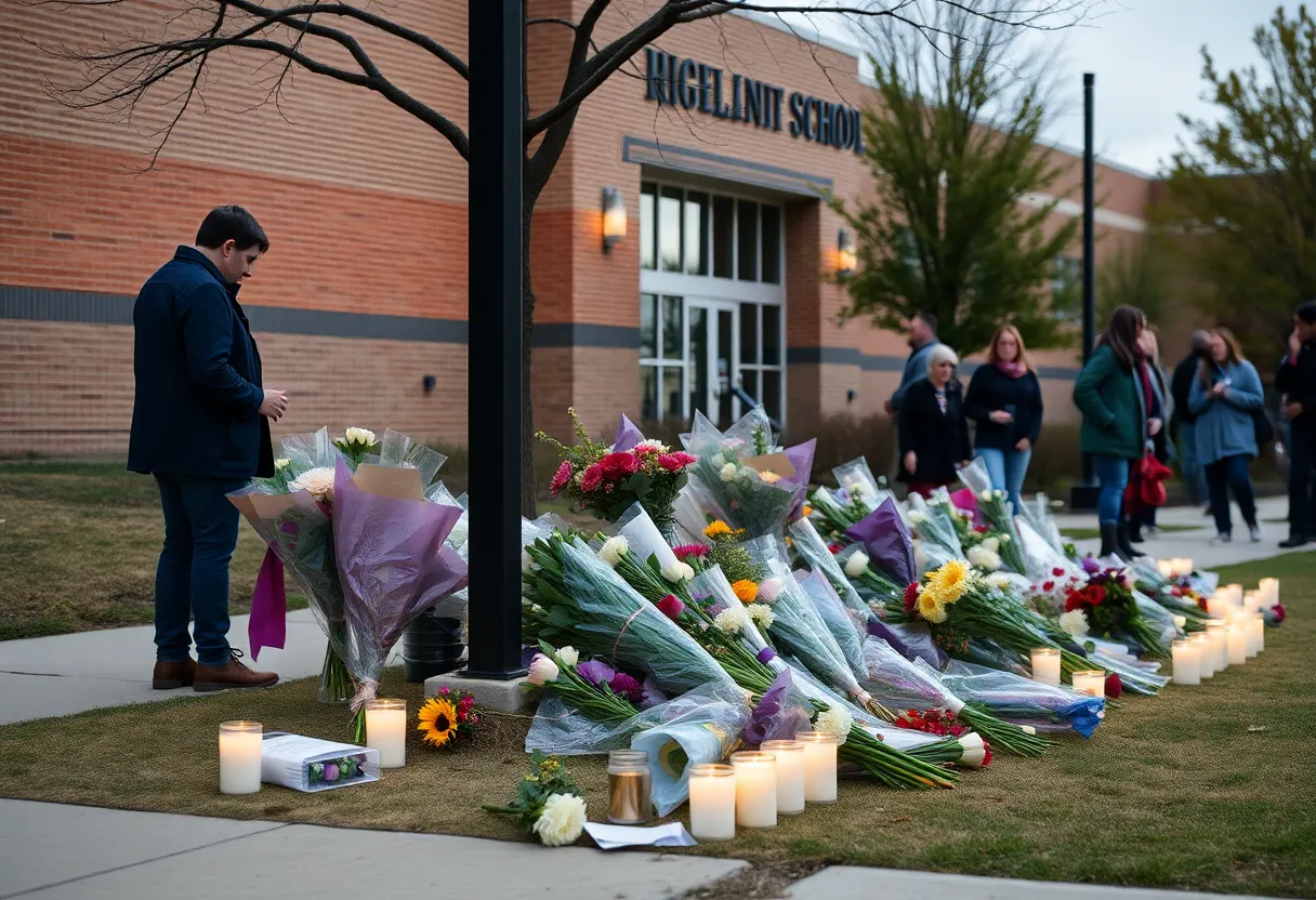 Community memorial at Evergreen High School for shooting victims