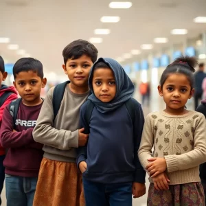 Group of unaccompanied minors from Guatemala in a protective environment
