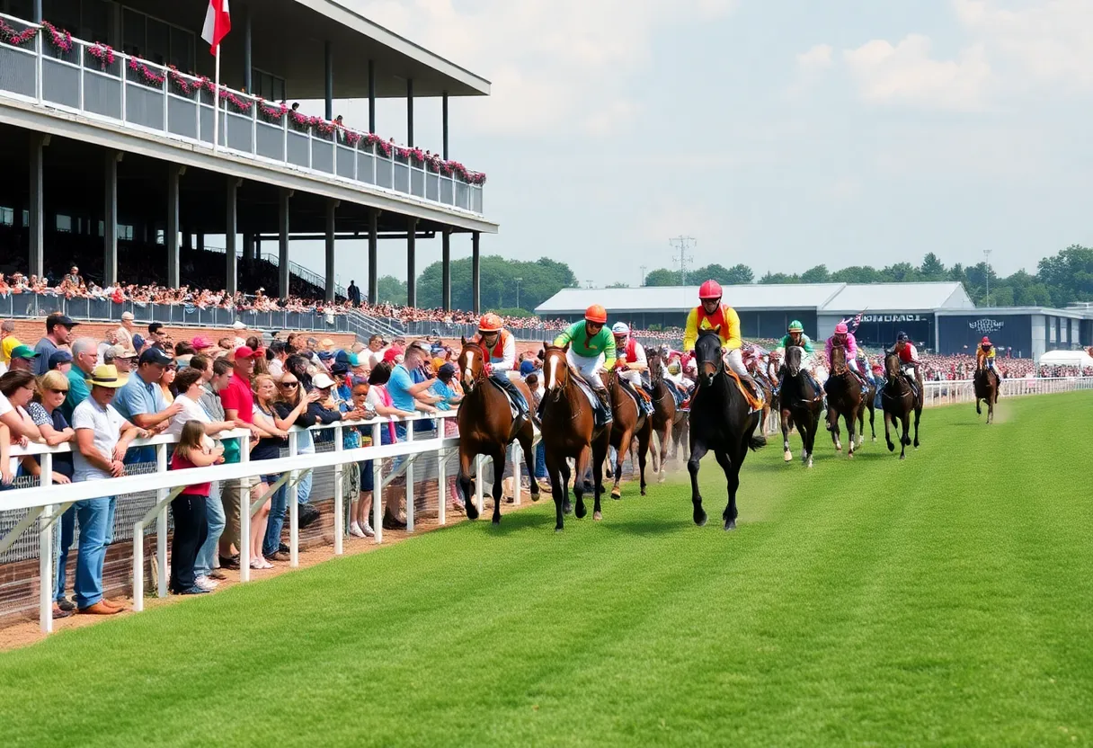 Dynamic horse racing event at Kentucky Downs
