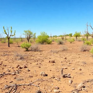 Drought-affected landscape in Kentucky