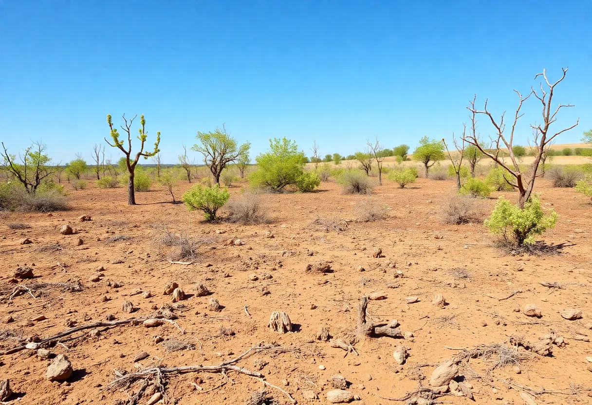 Drought-affected landscape in Kentucky