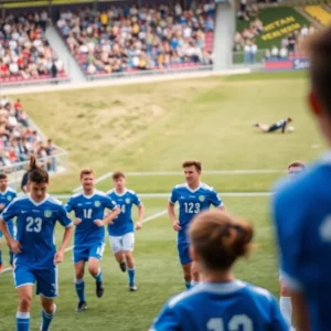 Kentucky Wildcats soccer team playing during a home match