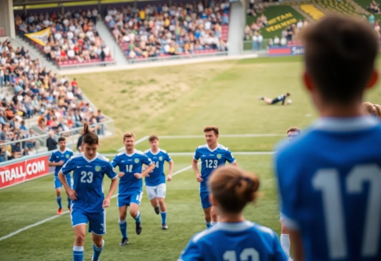 Kentucky Wildcats soccer team playing during a home match
