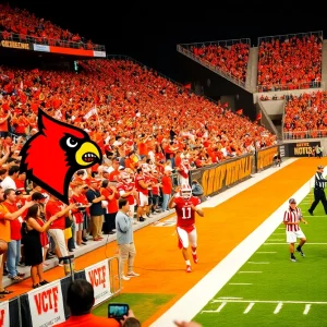 College football game between Louisville Cardinals and Bowling Green Falcons