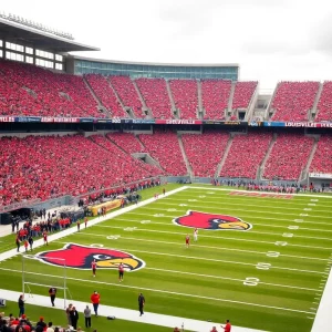 Crowd at L&N Stadium for Louisville Cardinals game