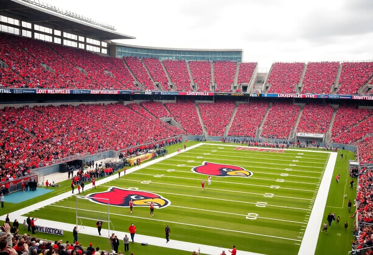 Crowd at L&N Stadium for Louisville Cardinals game