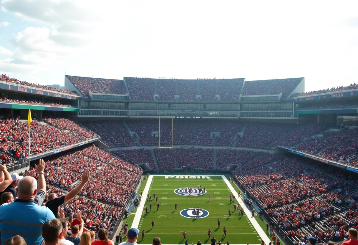 Crowd at L&N Stadium during a Louisville Cardinals game