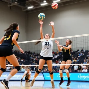 Marquette University women's volleyball team competing in a match
