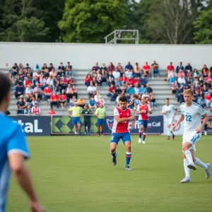 Marshall County Marshals soccer team during a match