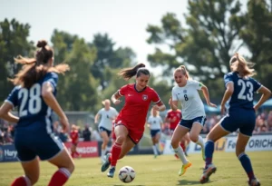Middle Tennessee women's soccer team competing against Western Kentucky