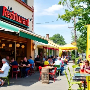 Patrons dining at a restaurant during Restaurant Week BG, showcasing a community-focused dining experience.