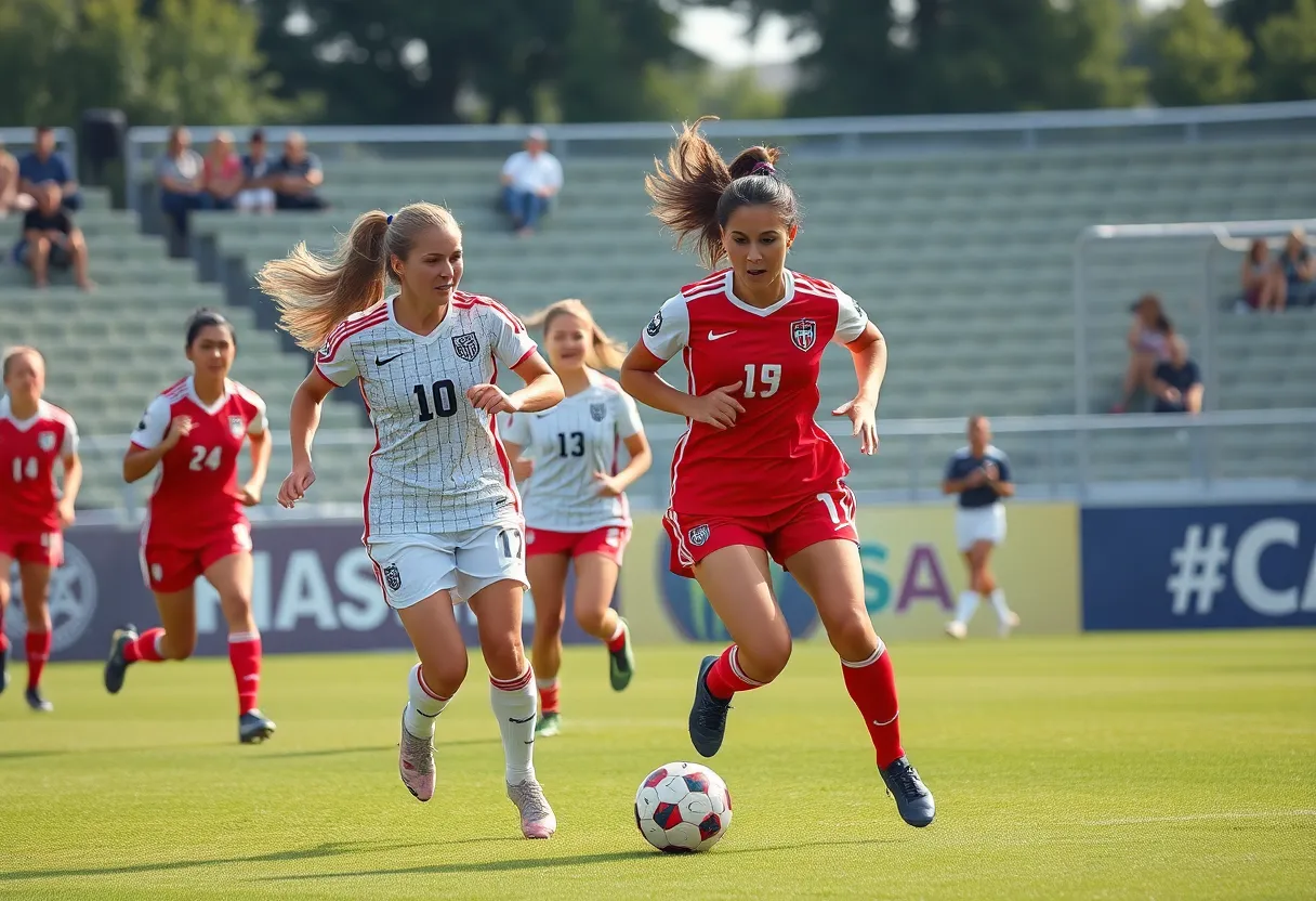 Samford University women's soccer team celebrating a victory