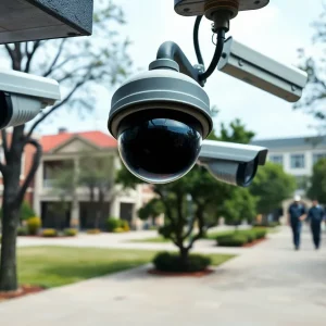 Surveillance cameras monitoring WKU campus landmarks