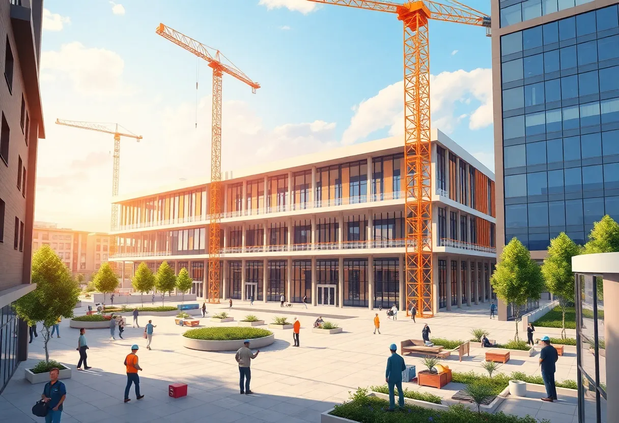 Construction site of the WCPS Impact Center in Bowling Green, Kentucky