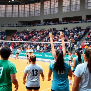 WKU Volleyball team playing during the Alyssa Cavanaugh Classic