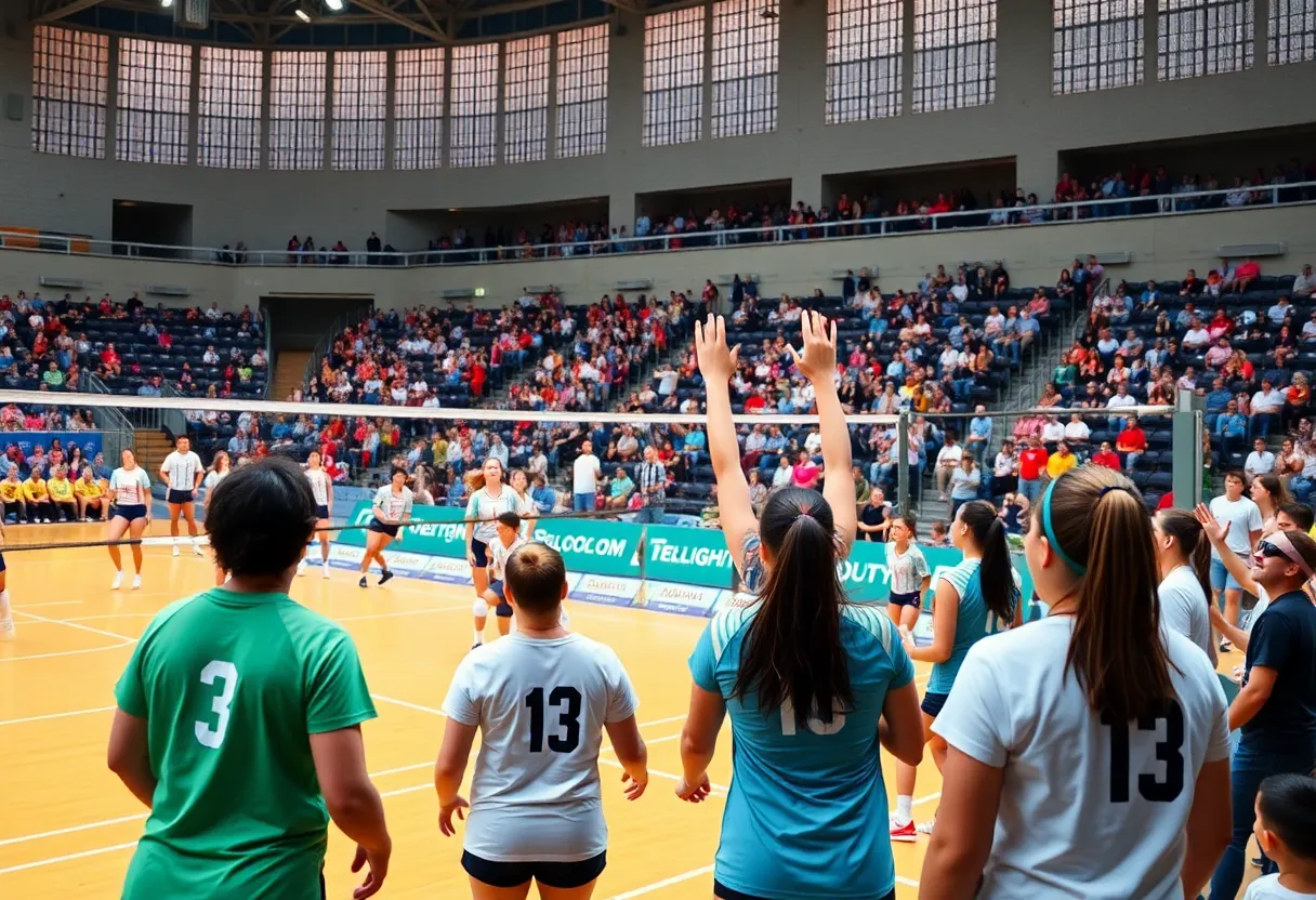WKU Volleyball team playing during the Alyssa Cavanaugh Classic