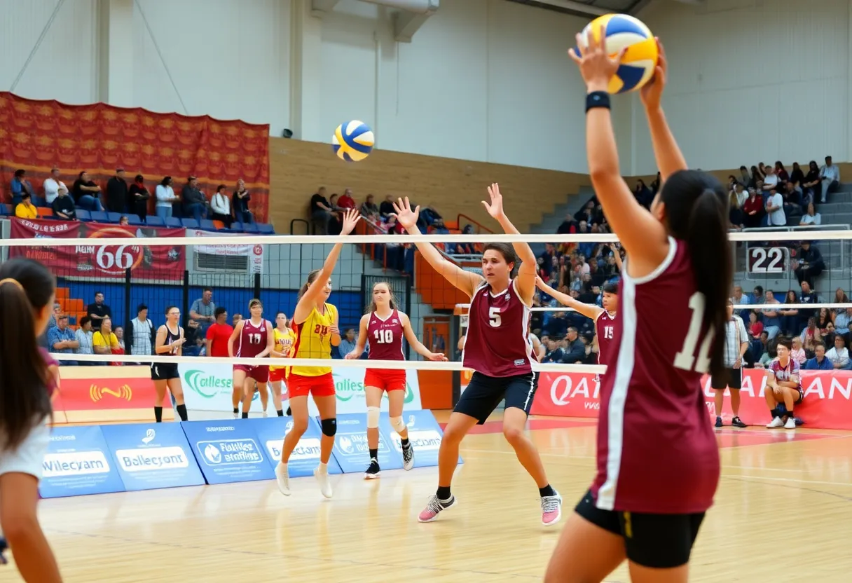 WKU Volleyball team in action during a match
