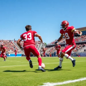 WKU football players in action against North Alabama