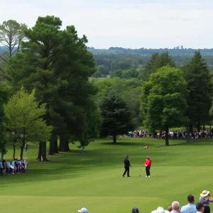 WKU women's golf team playing during the Badger Invitational tournament