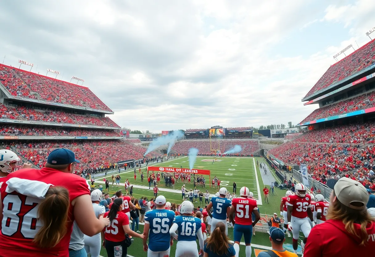 WKU Football team playing against Toledo in a game