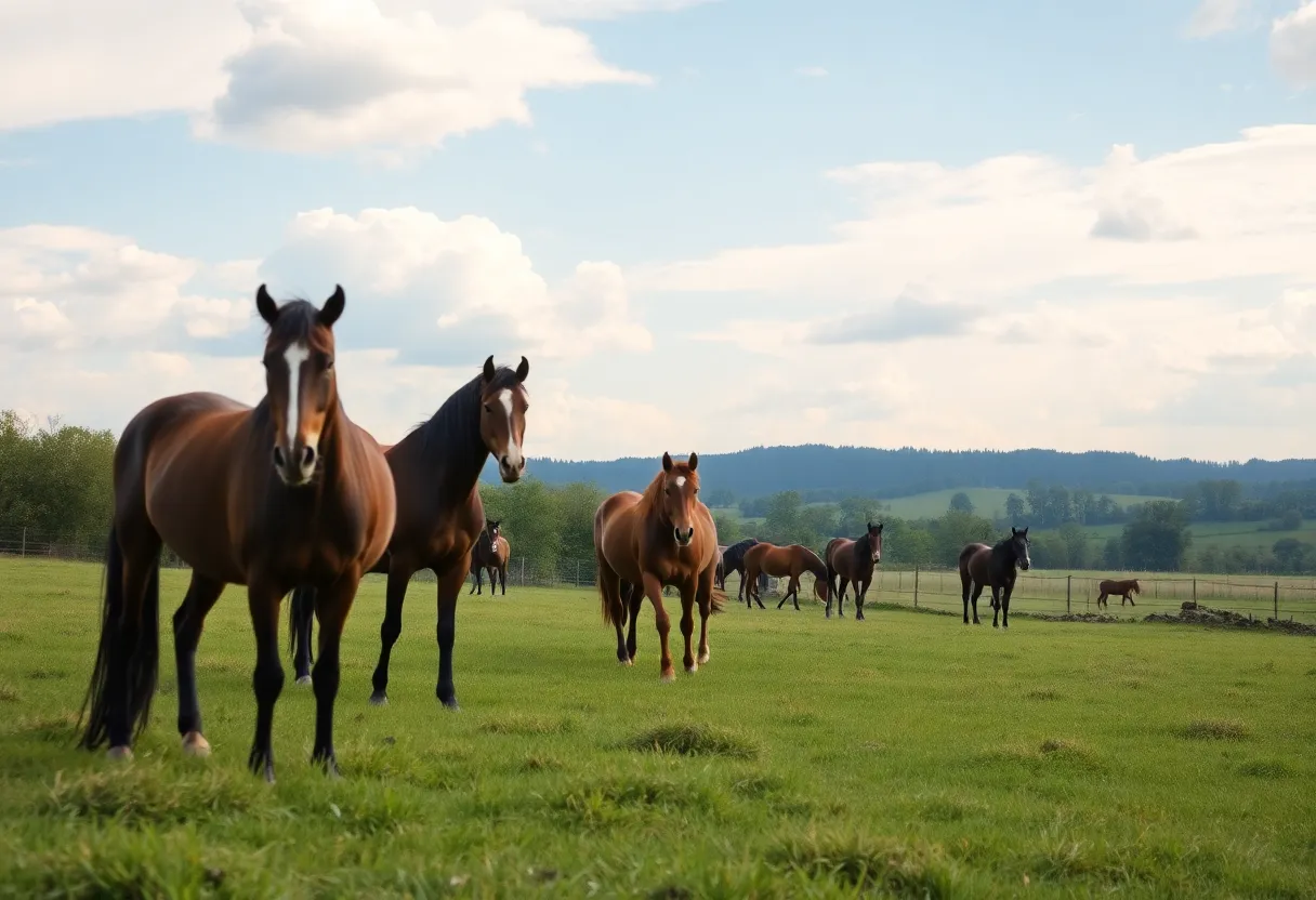 A peaceful farm landscape representing community life in Bowling Green.