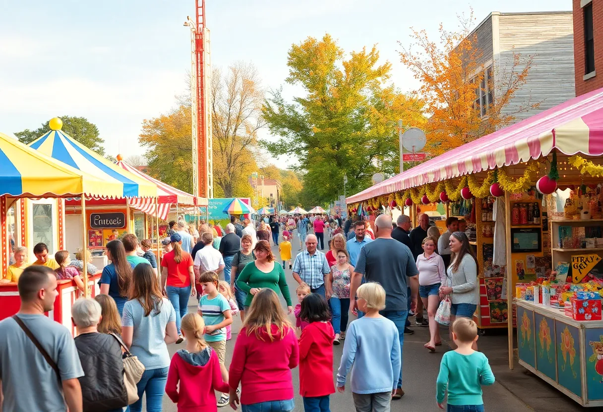 Families enjoying the festivities at the Bowling Green Harvest Festival