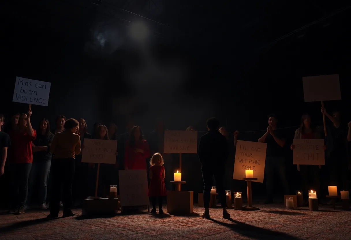 Artistic representation of community awareness about domestic violence